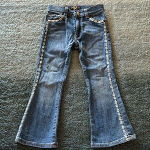 Lucky Brand High Quality Floral Embroidered Charlie Flare jeans size 4T. Perfect